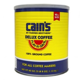 Farmer Brothers Cain's Delux Coffee, Ground 40 oz. can