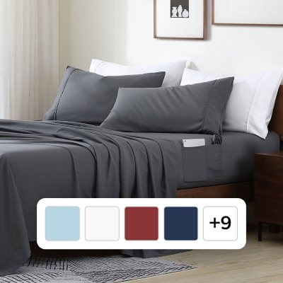 Photos - Bed Linen Swift Home Smart Sheet Set With 8' Side Storage Pockets- Twin XL Grey 9160