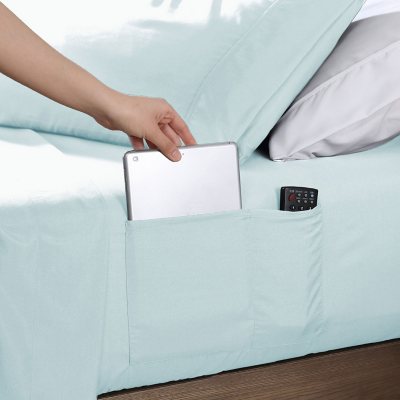 Intelligent Design Microfiber Sheet Set with Side Storage Pockets Queen