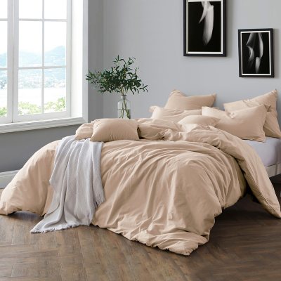 Swift Home Pre Washed Cotton Chambray Duvet Cover And Sham