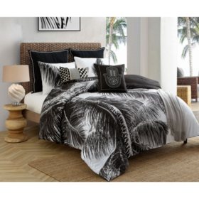 Caribbean Joe Tropical Palm 4 Piece Reversible Comforter Set