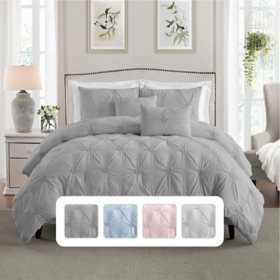  Ultra Plush Floral Pintuck Comforter Set (Assorted Sizes and Colors)