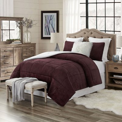Reversible Faux Fur Sherpa 3 Pc. Comforter Set Assorted Colors and Sizes Sam s Club