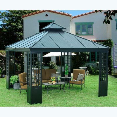 Sunjoy 12' x12' Huntley Gazebo-Black Top - Sam's Club