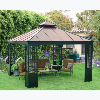 Sunjoy 12' x 12' Huntley Gazebo-Faux Copper Top - Sam's Club