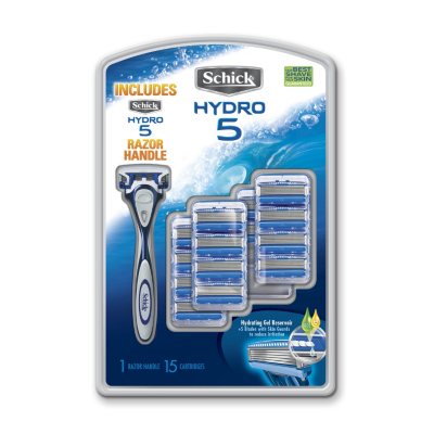 Schick Hydro3 Razor Handle + 1 Blade Cartridge Shaver