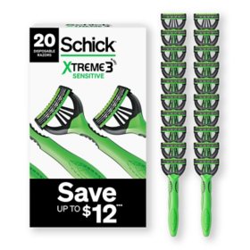 Schick Xtreme3 Sensitive Disposable Razors for Men (20 ct.)	