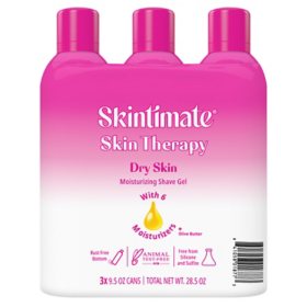 Skintimate Skin Therapy Moisturizing Shaving Gel for Women, Dry Skin, 9.5 oz., 3 pk.