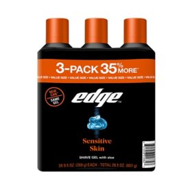 Edge Sensitive Skin Shaving Gel for Men, 9.5 oz., 3 pk.