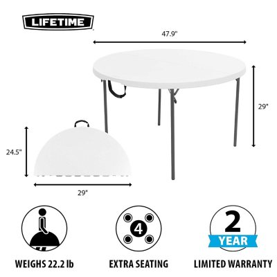 LIFETIME PRODUCTS 2940 Lifetime 24 X 48 White Granite Folding Table, 24  by 48