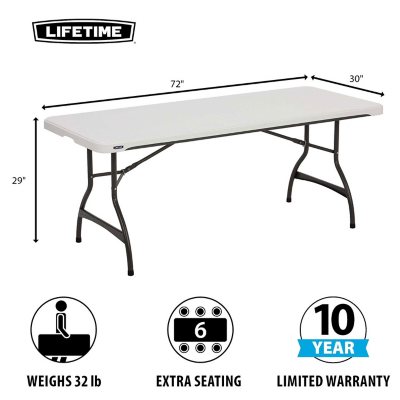 Sugift 71'' Plastic Rectangular Folding Table