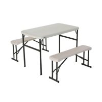 Lifetime Picnic Table with Benches Set – Almond