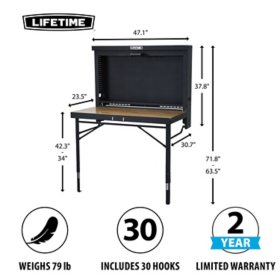 Lifetime Wall Mounted Work Table Sam S Club