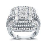 3.0 CT. T.W. Diamond Ring in 14K White Gold (I-I1)