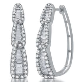 2.00 CT. T.W. Diamond Hoop Earring in 14K White Gold