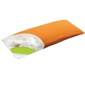 2 Pk 36 Memory Foam Dual Sided Body Pillow Orange Sam S Club