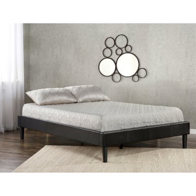 Faux leather deals platform bed