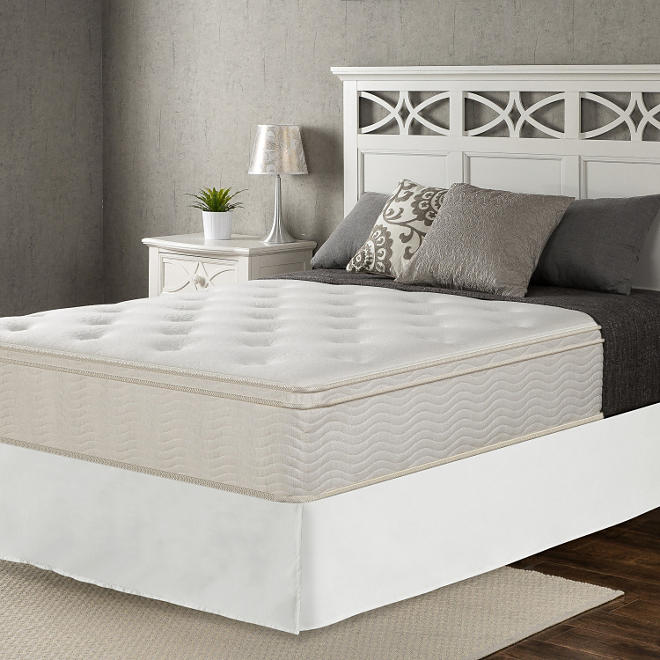 Night Therapy Classic 12" Euro Box Top Spring Mattress and SmartBase Set (Various Sizes)