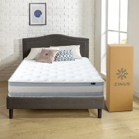 Zinus Night Therapy Set Spring 10” Green Tea Cooling Gel Memory Foam Hybrid Twin Mattress and SmartBase Bed Frame