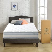 Zinus Night Therapy 12" Memory Foam Hybrid Queen Mattress and SmartBase Bed Frame