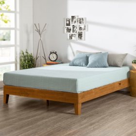 Zinus Night Therapy Rustic Oak Deluxe Solid Wood Platform Bed, Assorted Sizes