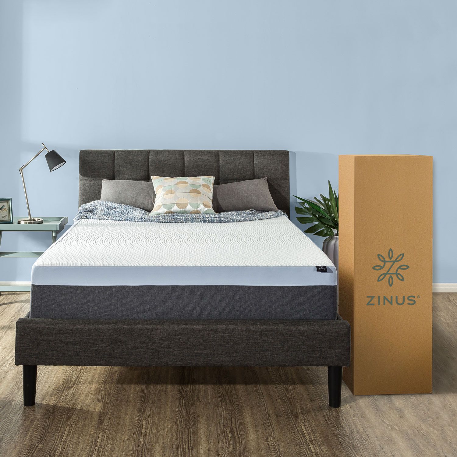 Zinus Night Therapy Gel-Infused Memory Foam 13″ Elite King Mattress & Bed Frame Set