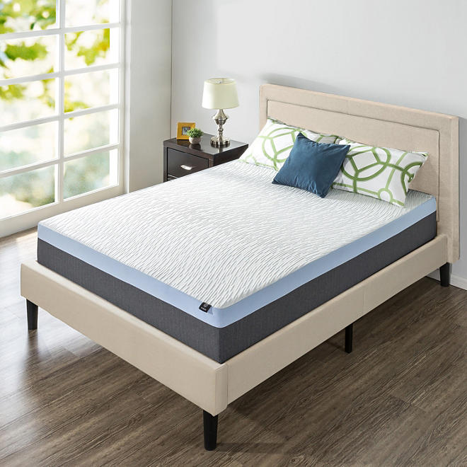 Zinus Night Therapy 13" Gel Memory Foam Full Mattress & Platform Bed Set