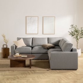 ZINUS Night Therapy Upholstered L-Shaped Sectional Sofa