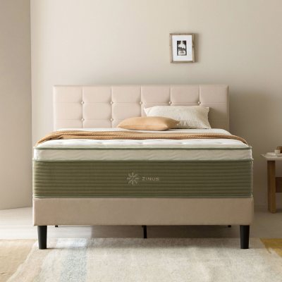 ZINUS Night Therapy 14" Cooling Hybrid Mattress (Queen Mattress):- Queen, Mattress Only
