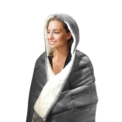 Pur Serenity 10 lb. Hooded Weighted Throw Grey or Navy Sam s Club