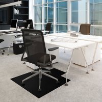 Cleartex Advantagemat Black PVC Rectangle Chair Mat For Carpet - 36" x 48"