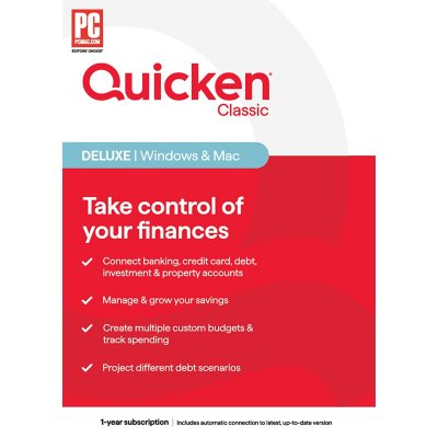 Quicken Classic Deluxe - 1 Year Subscription (Windows/Mac) [Key Card]