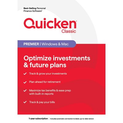 Quicken Premier personal finance software helps you optimize your investments & plan for the future. Try it risk-free for 30 days!