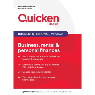 Quicken Classic Business & Personal - 1 Year Subscription (Windows) [Key Card]