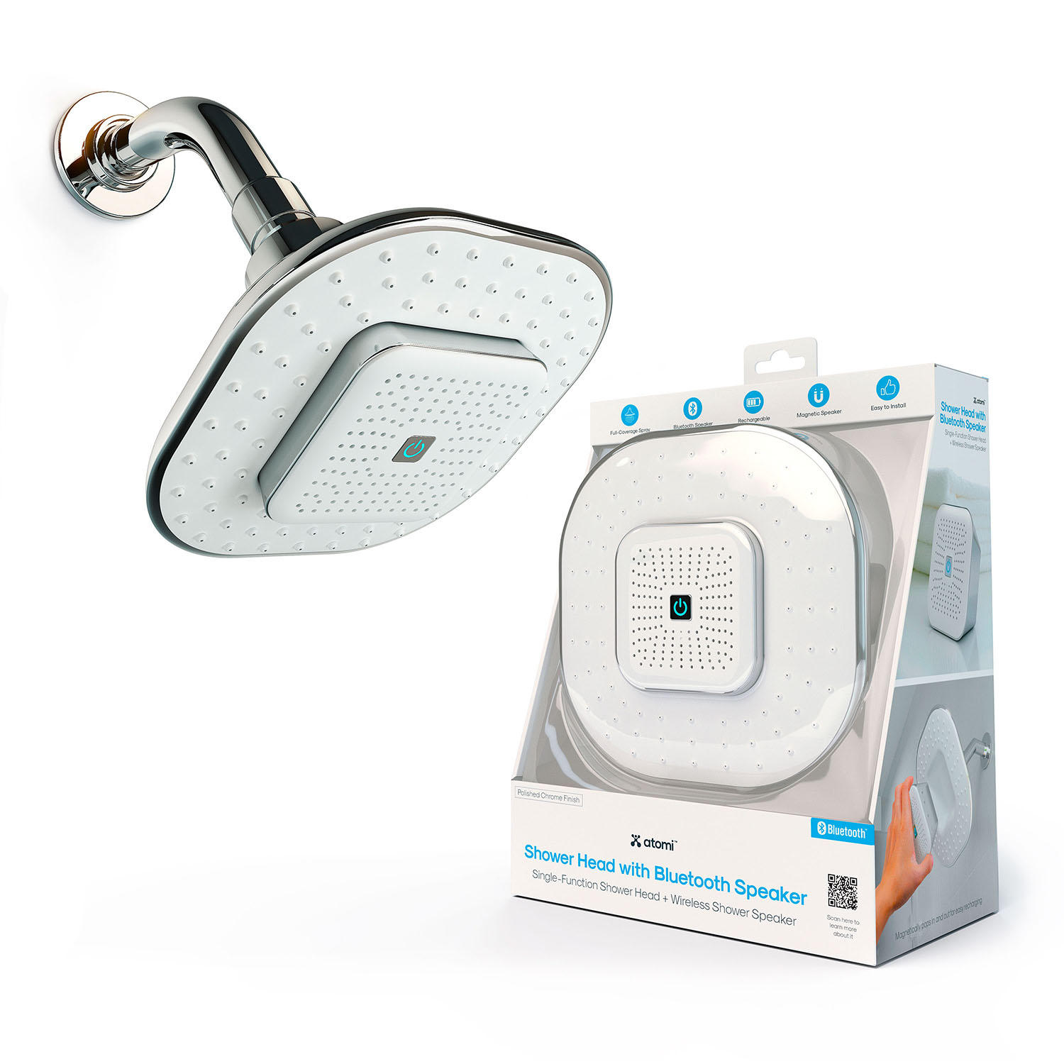 Atomi Showerhead with Detachable Bluetooth Speaker