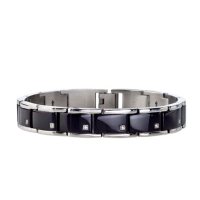 Men's Diamond Accent Bracelet in Stainless Steel