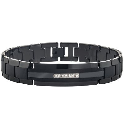 Mens diamond hot sale id bracelet