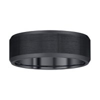 Men's 8mm Black Tungsten Band with Satin Finish