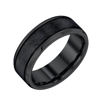 8mm Black Textured Mens Band in Tungsten Sam s Club