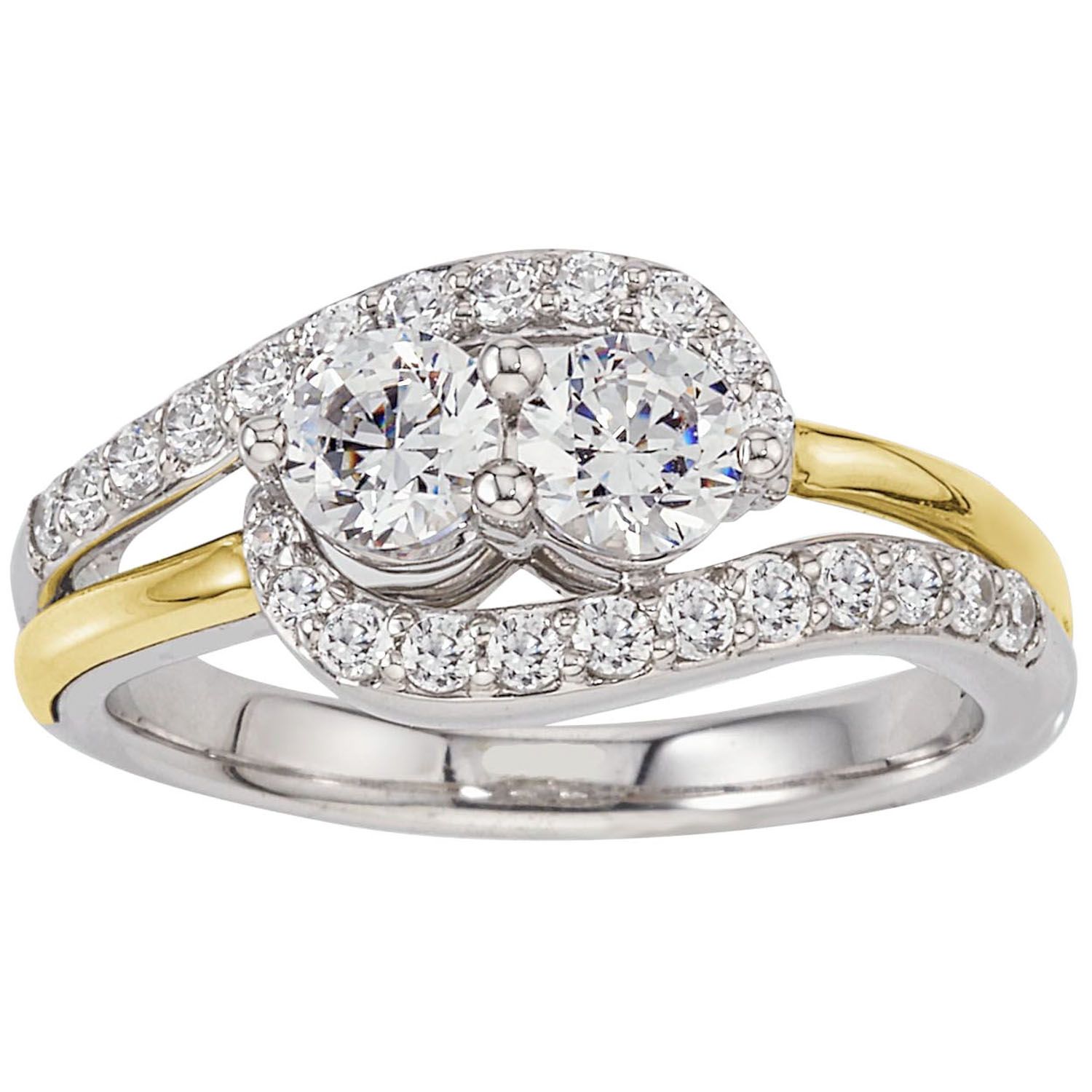 0.96 CT. T.W. Eternally Us 2-Stone Diamond Ring in 14K Two-Tone Gold
