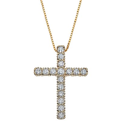 0.71 CT. T.W. Diamond Cross Pendant in 14K Gold - Sam's Club