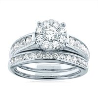 1.46 CT. T.W. Diamond Bridal Set in 14K White Gold