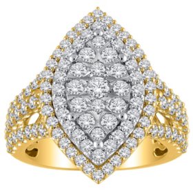 1.96 CT. T.W. Marquise Shape Diamond Bridal Set in 14K Gold		