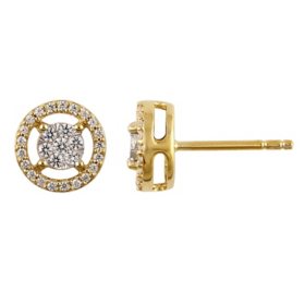 0.23 CT. T.W. Diamond Halo Earrings in 14K Gold