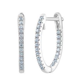 0.23 CT. T.W. Diamond Hoop Earrings in 14K Gold