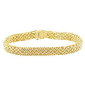 2.96CT. T.W. Round Cut Mesh Diamond Bracelet in 14 Karat Gold