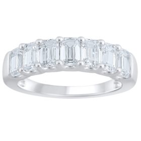 Lab Created Emerald Cut 1.96 CT. T.W. 7-Stone Diamond Ring in 18K Gold