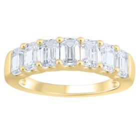 Lab Created Emerald Cut 1.96 CT. T.W. 7-Stone Diamond Ring in 18K Gold