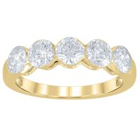 Lab Created Round Cut Floating Diamond Ring in 18K Gold