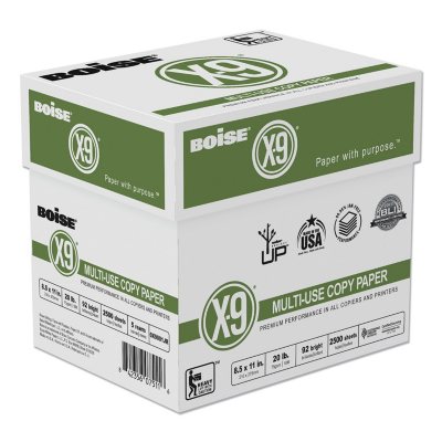 Boise - X-9 Copy Paper, 92 Brightness, 8-1/2 x 11, White - 200,000  Sheets/Pallet - Sam's Club